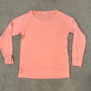 TNA Long Sleeve Pullover Tee in Light Coral Pink